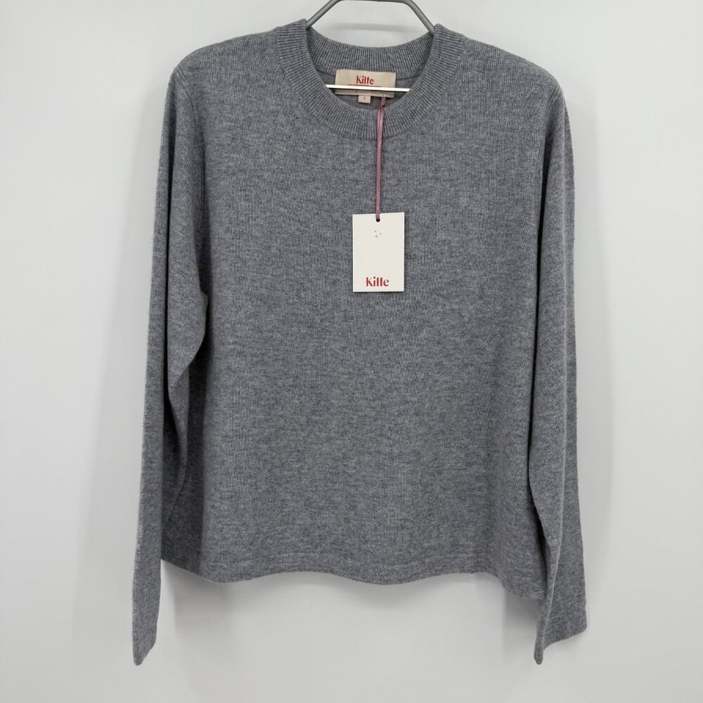 Kilte Collection Long Sleeve Washable Cashmere Liz Tee in Earl Grey 2/M Women's